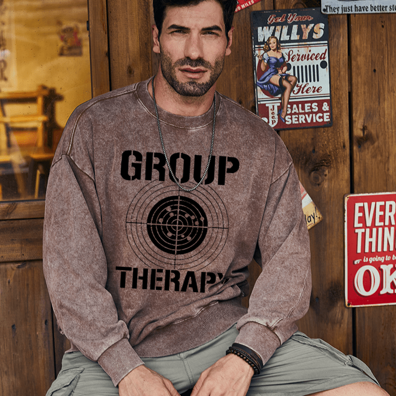 Maturelion Men's Sweatshirt Group Therapy Target Print Custom Sweatshirt