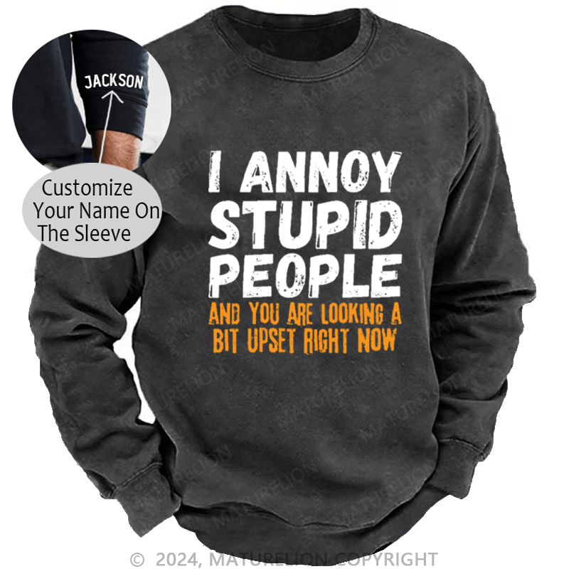 Maturelion Men's Sweatshirt I Annoy Stupid People And You Are Looking A Bit Upset Right Now Custom Sweatshirt