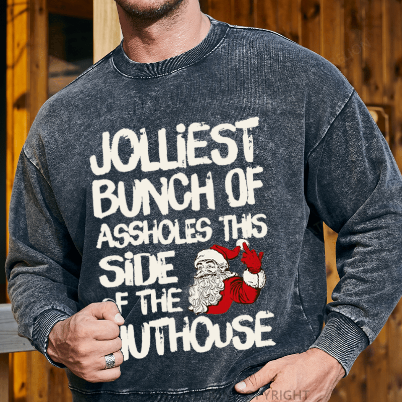 Maturelion Men's Sweatshirt Jolliest Bunch of Assholes This Side of The Nuthouse Ugly Christmas Custom Sweatshirt