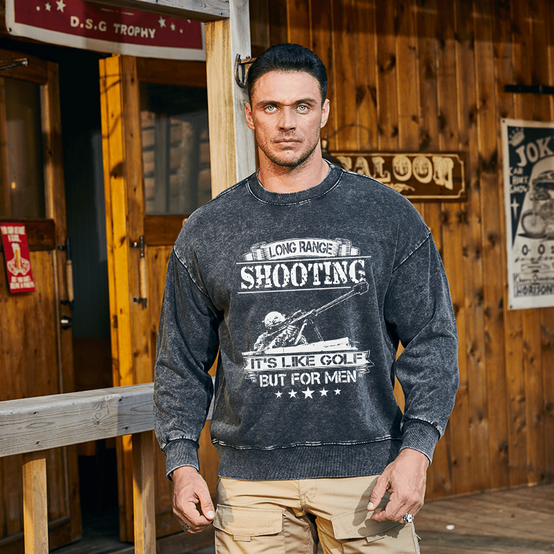 Maturelion Men's Sweatshirt Long Range Shooting It's Like Golf But For Men Custom Sweatshirt