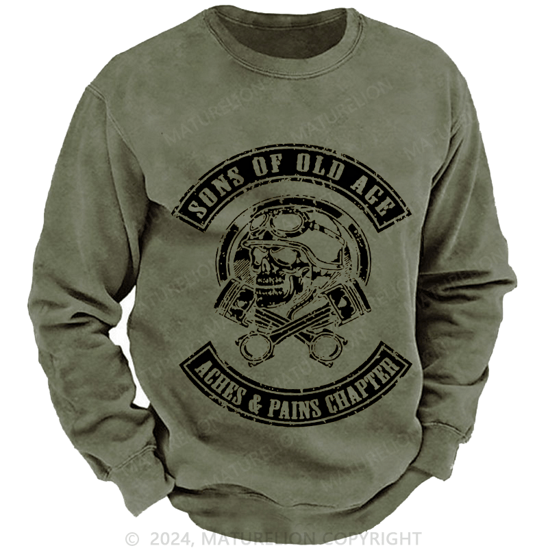 Maturelion Men's Sweatshirt Sons Of Old Age Aches And Pain Chapter Custom Sweatshirt