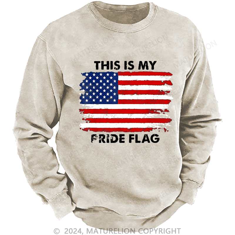 Maturelion Men's Sweatshirt This Is My Pride Flag USA Flag Print Custom Sweatshirt