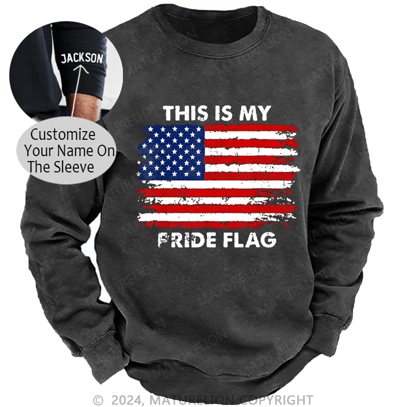 Maturelion Men's Sweatshirt This Is My Pride Flag USA Flag Print Custom Sweatshirt