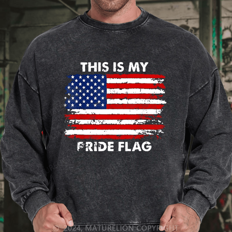 Maturelion Men's Sweatshirt This Is My Pride Flag USA Flag Print Custom Sweatshirt