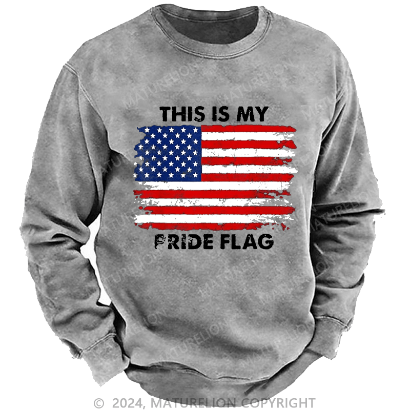 Maturelion Men's Sweatshirt This Is My Pride Flag USA Flag Print Custom Sweatshirt