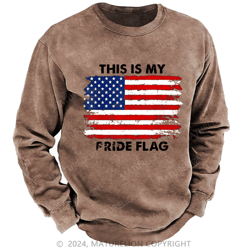 Maturelion Men's Sweatshirt This Is My Pride Flag USA Flag Print Custom Sweatshirt