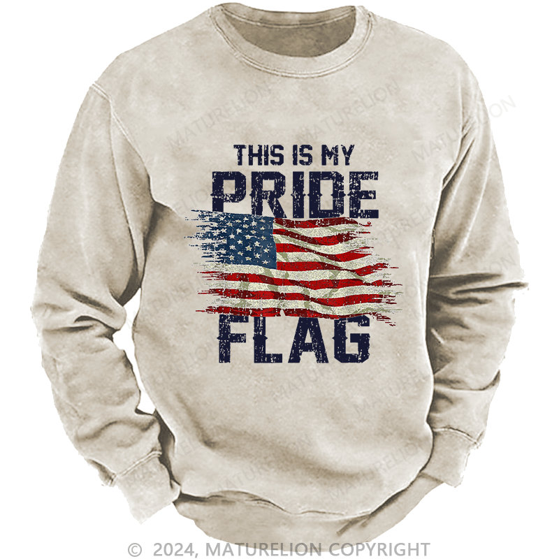 Maturelion Men's Sweatshirt This Is My Proud Flag 4th of July Custom Sweatshirt