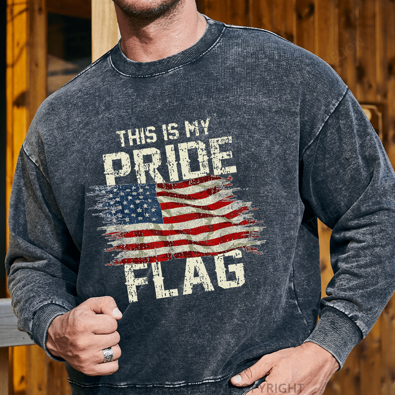 Maturelion Men's Sweatshirt This Is My Proud Flag 4th of July Custom Sweatshirt