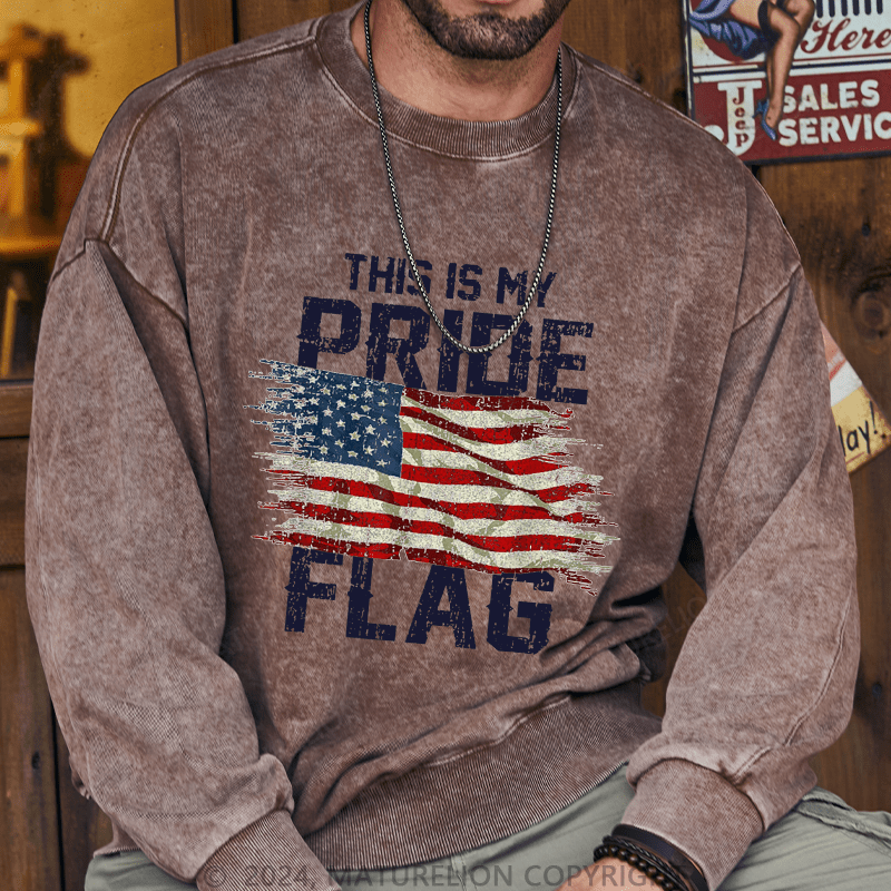 Maturelion Men's Sweatshirt This Is My Proud Flag 4th of July Custom Sweatshirt