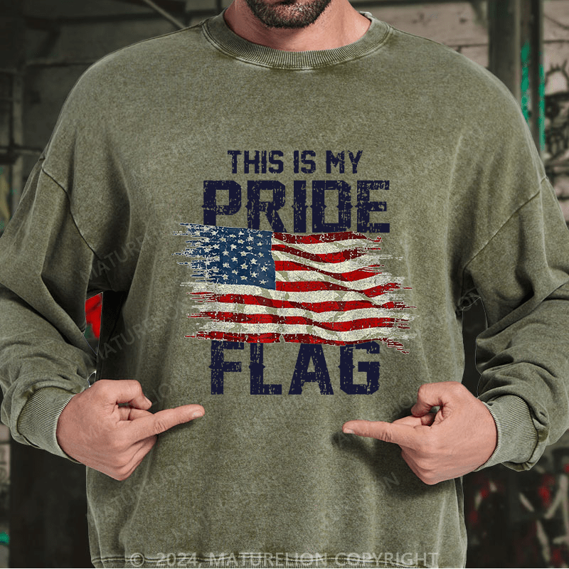 Maturelion Men's Sweatshirt This Is My Proud Flag 4th of July Custom Sweatshirt