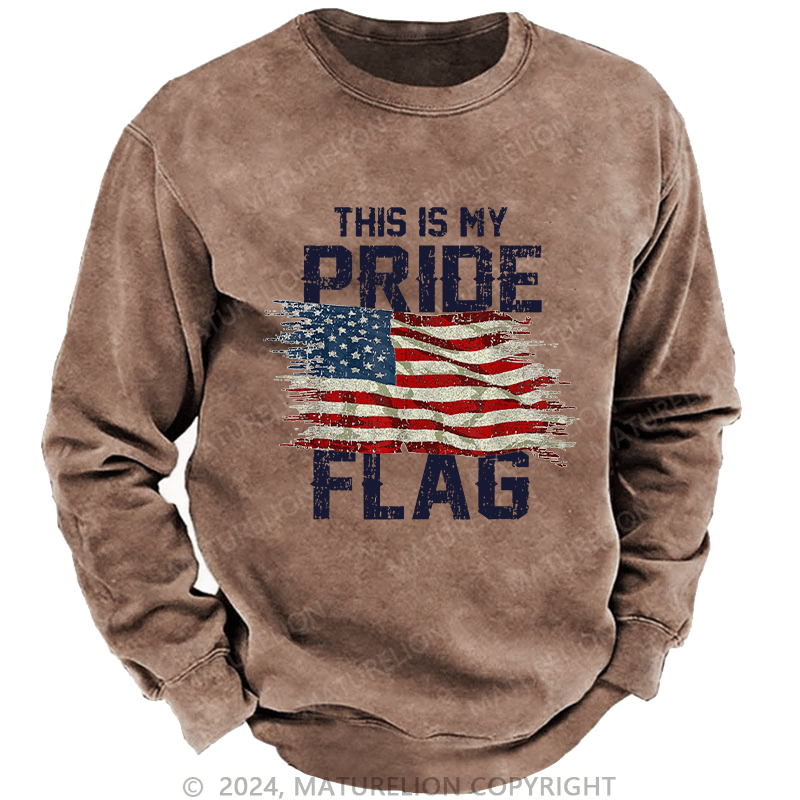 Maturelion Men's Sweatshirt This Is My Proud Flag 4th of July Custom Sweatshirt