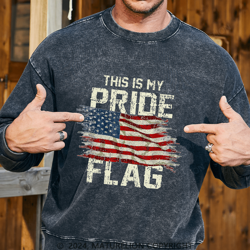 Maturelion Men's Sweatshirt This Is My Proud Flag 4th of July Custom Sweatshirt