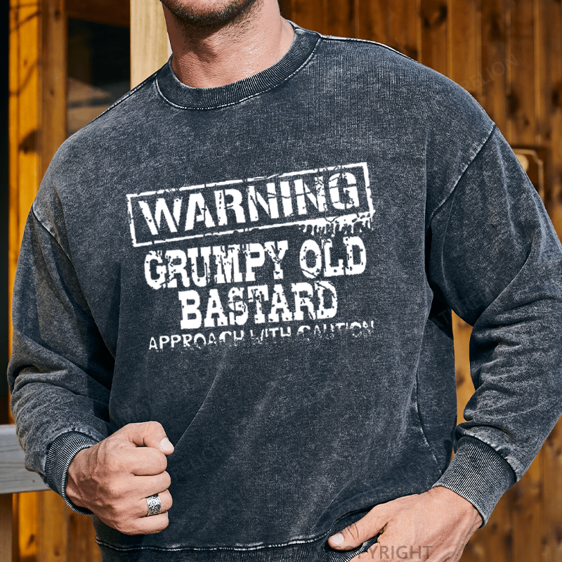 Maturelion Men's Sweatshirt Warning: Grumpy Old Bastard Custom Sweatshirt