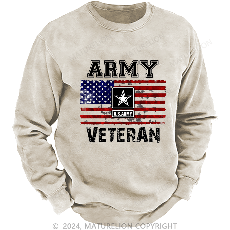 Maturelion Men's Sweatshirt Army U.S.Army Veteran Custom Sweatshirt