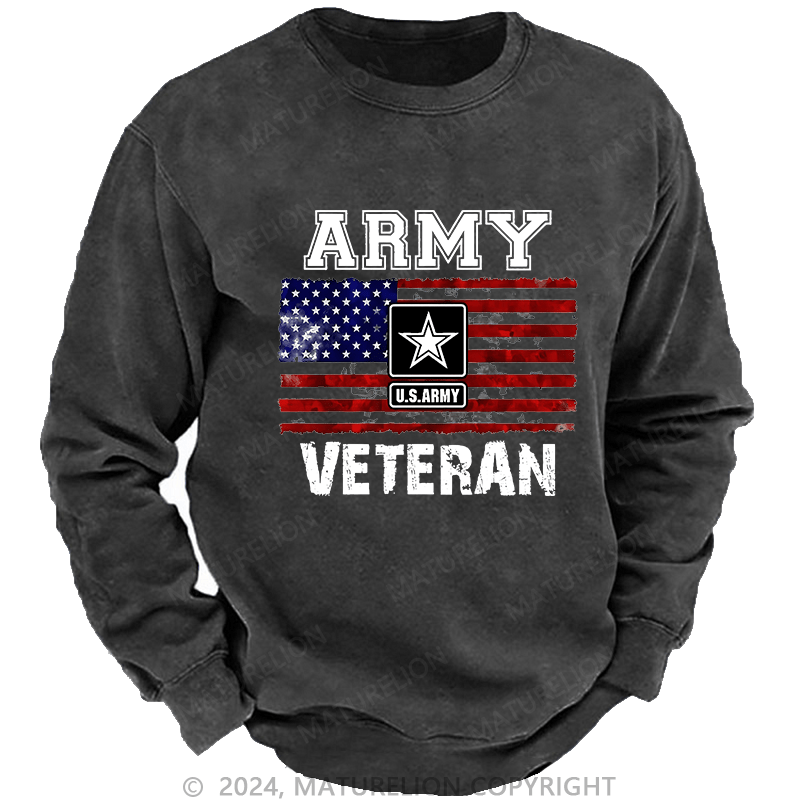 Maturelion Men's Sweatshirt Army U.S.Army Veteran Custom Sweatshirt