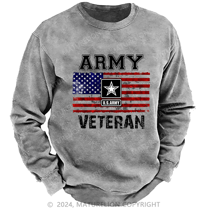 Maturelion Men's Sweatshirt Army U.S.Army Veteran Custom Sweatshirt