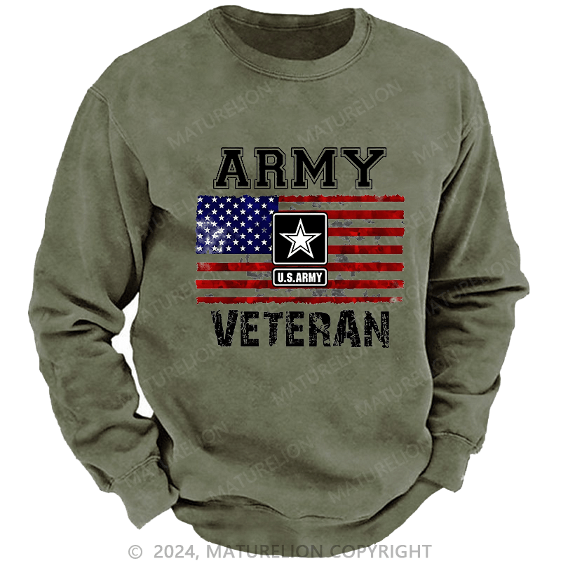 Maturelion Men's Sweatshirt Army U.S.Army Veteran Custom Sweatshirt