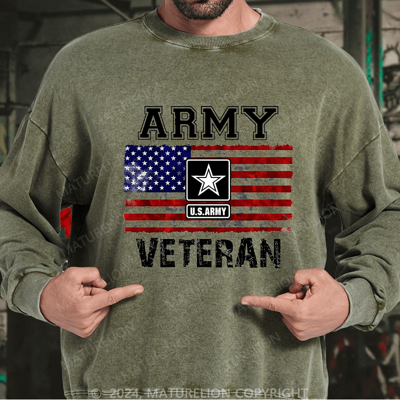 Maturelion Men's Sweatshirt Army U.S.Army Veteran Custom Sweatshirt