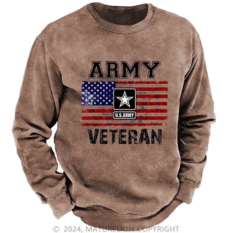 Maturelion Men's Sweatshirt Army U.S.Army Veteran Custom Sweatshirt