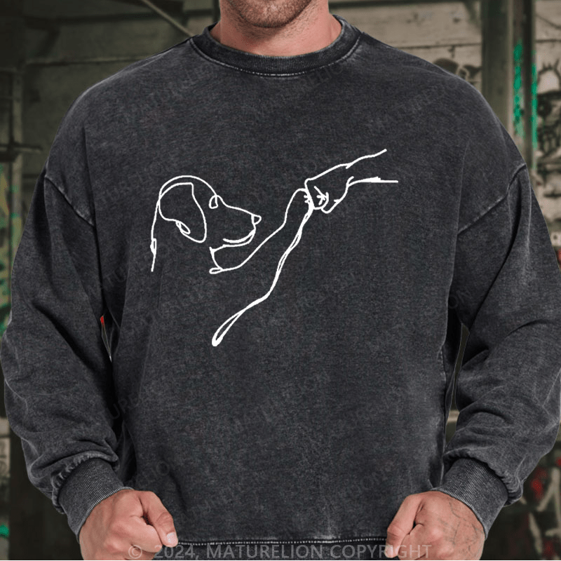 Maturelion Men's Sweatshirt Dog Fist Bump Custom Sweatshirt