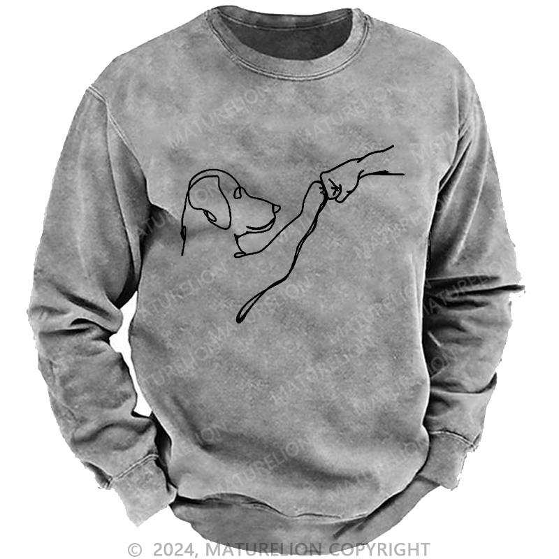 Maturelion Men's Sweatshirt Dog Fist Bump Custom Sweatshirt