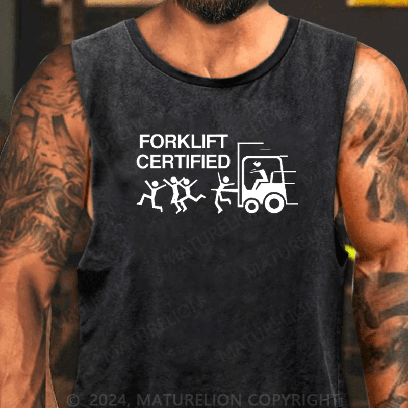 Maturelion Men's Tank Top Forklift Certified Tank Top