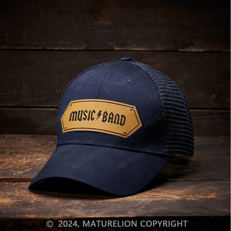 Maturelion Music Band Leather Patch Cap