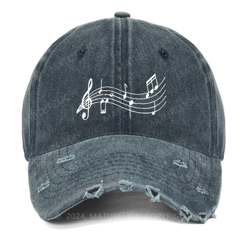 Maturelion Music Symbol Washed Vintage Cap