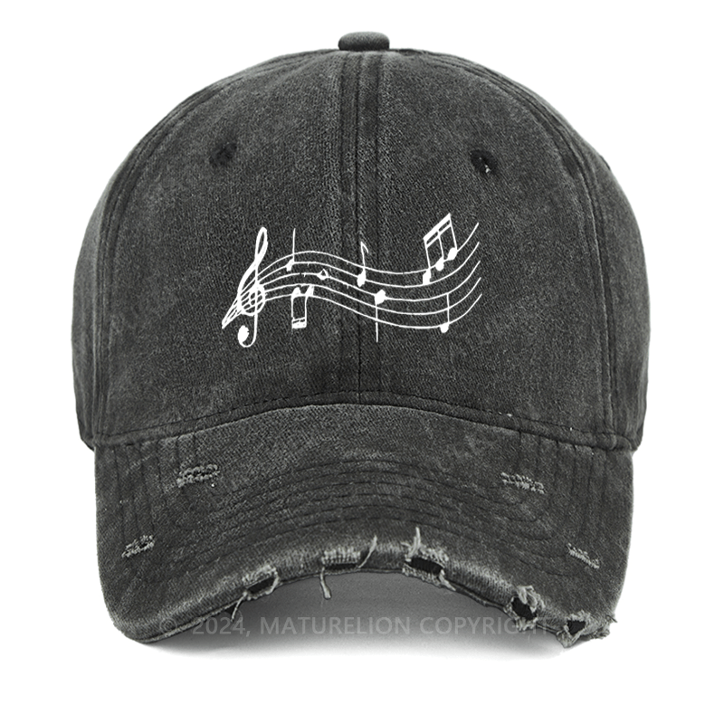 Maturelion Music Symbol Washed Vintage Cap