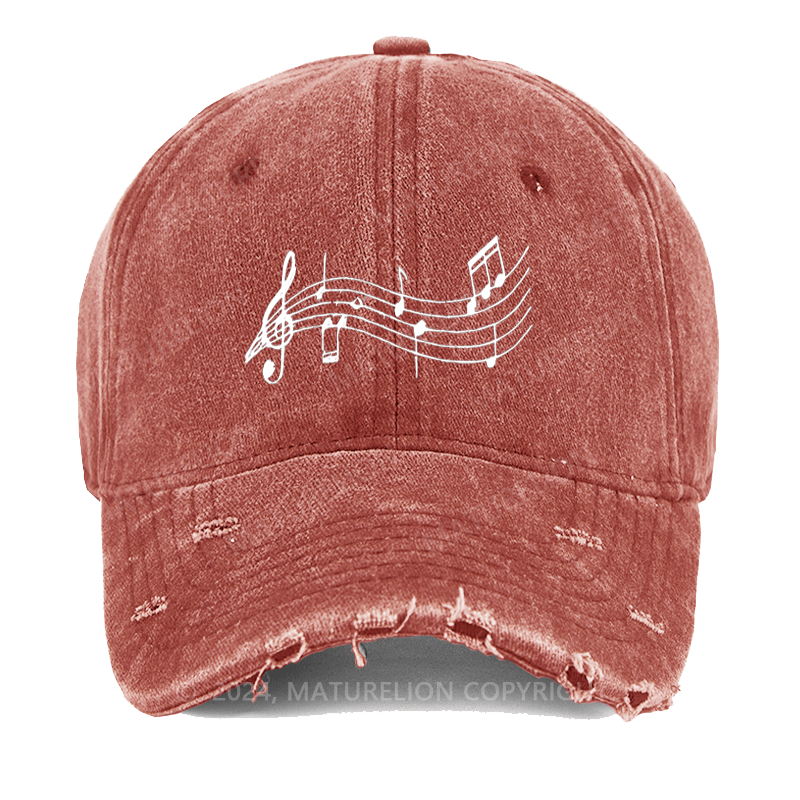 Maturelion Music Symbol Washed Vintage Cap