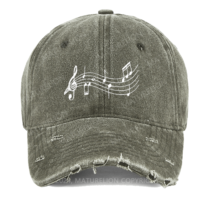 Maturelion Music Symbol Washed Vintage Cap