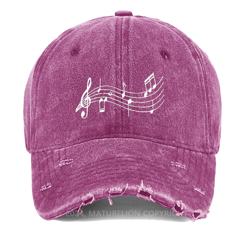 Maturelion Music Symbol Washed Vintage Cap