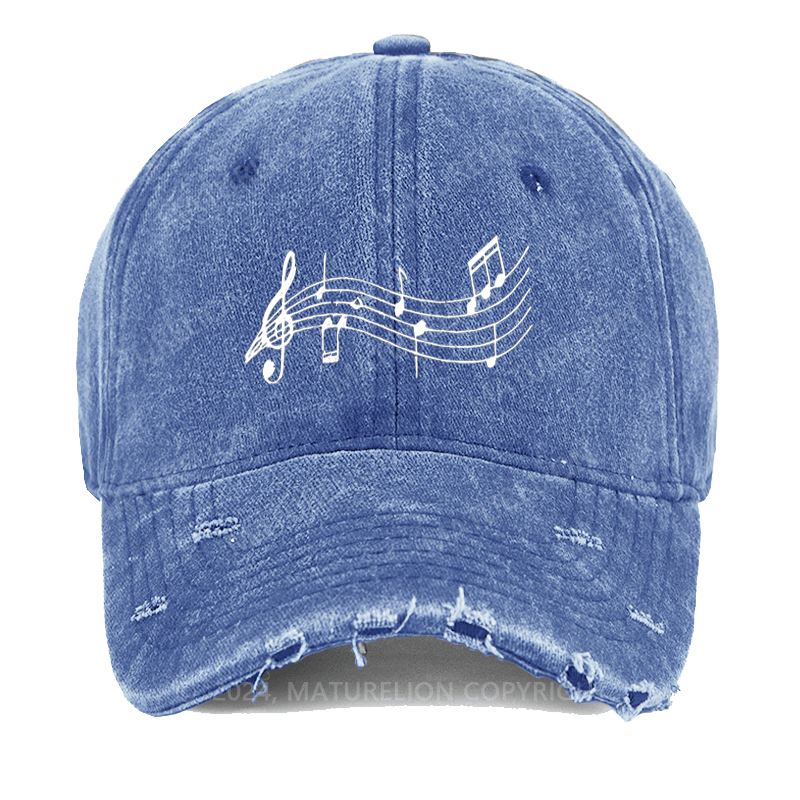 Maturelion Music Symbol Washed Vintage Cap