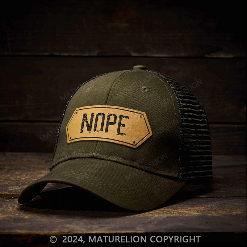 Maturelion Nope Leather Patch Cap