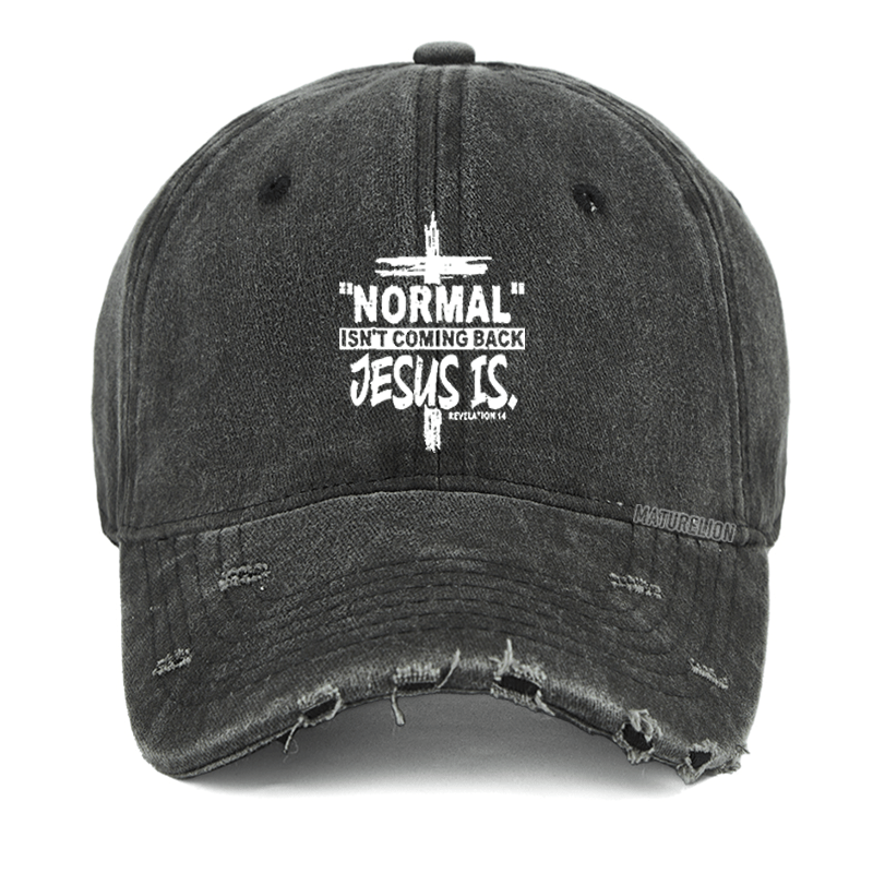 Maturelion Normal Isn't Coming Back Jesus Is Revelation 14 Christian Washed Vintage Cap