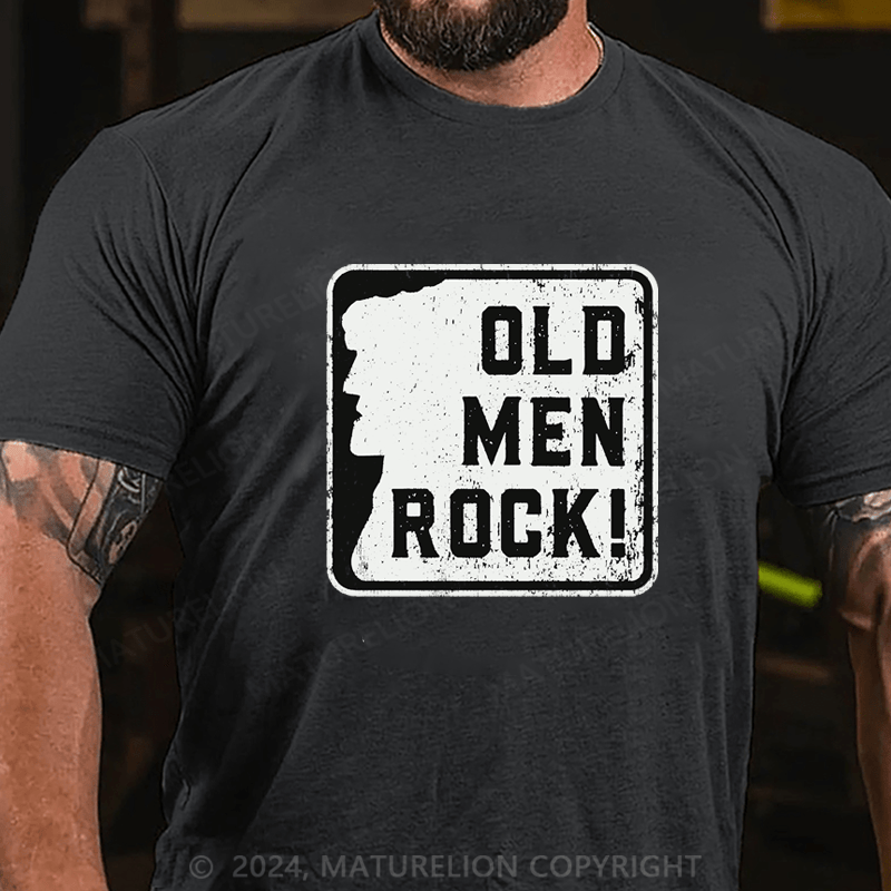 Maturelion Old Men Rock Cotton T-Shirt