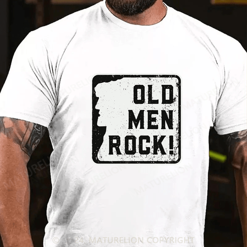 Maturelion Old Men Rock Cotton T-Shirt