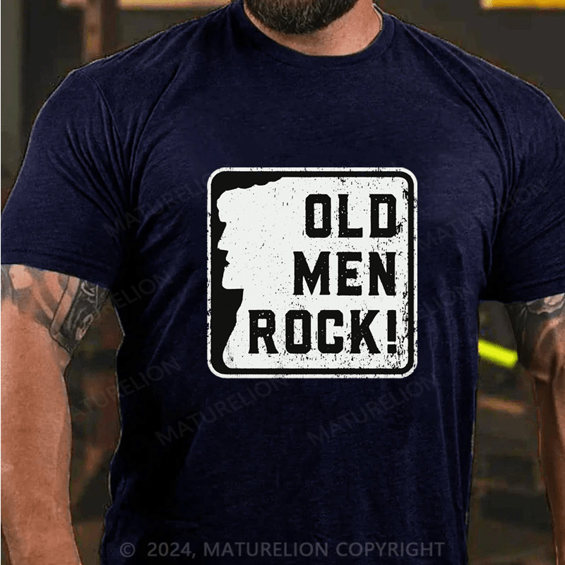 Maturelion Old Men Rock Cotton T-Shirt