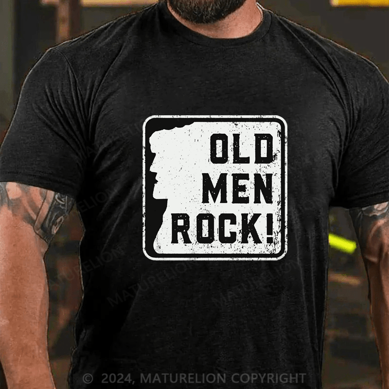 Maturelion Old Men Rock Cotton T-Shirt