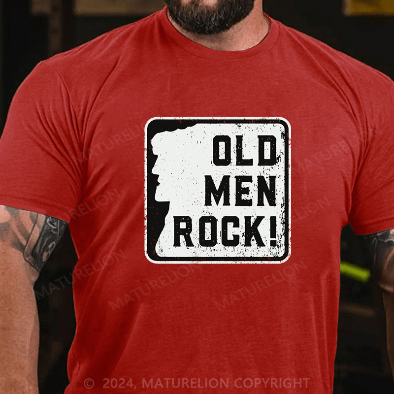 Maturelion Old Men Rock Cotton T-Shirt