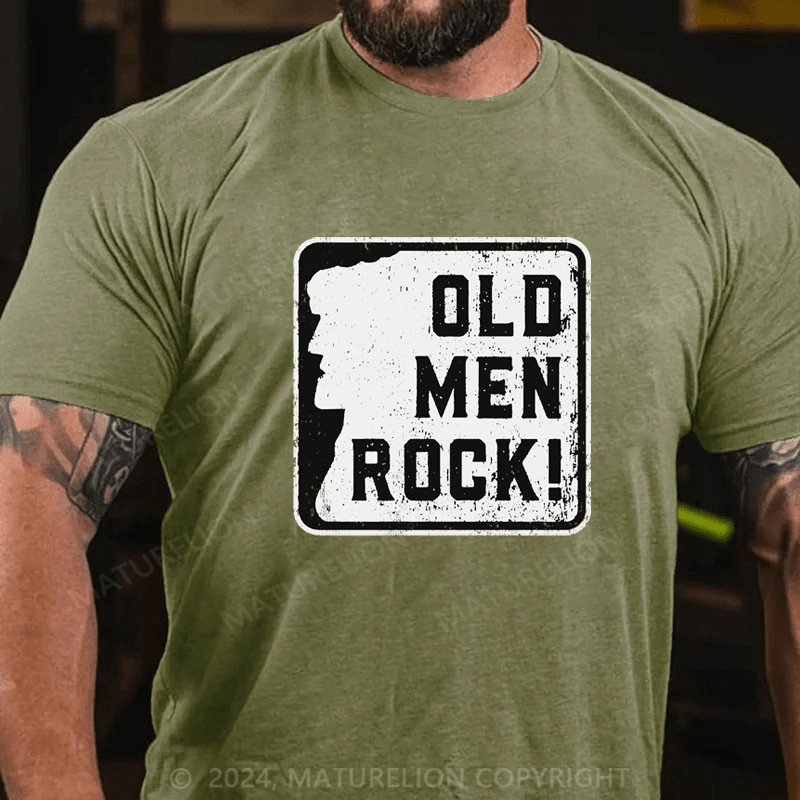 Maturelion Old Men Rock Cotton T-Shirt