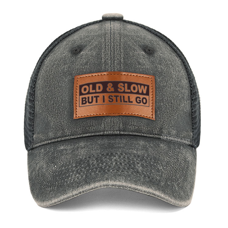 Maturelion Old & Slow But I Still Go Leather Patch Cap