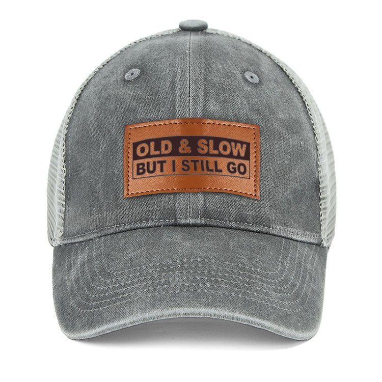 Maturelion Old & Slow But I Still Go Leather Patch Cap