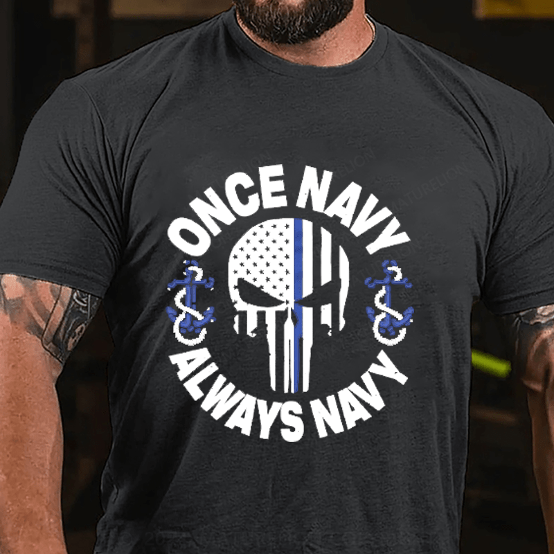 Maturelion Once Nacy Always Navy Cotton T-Shirts