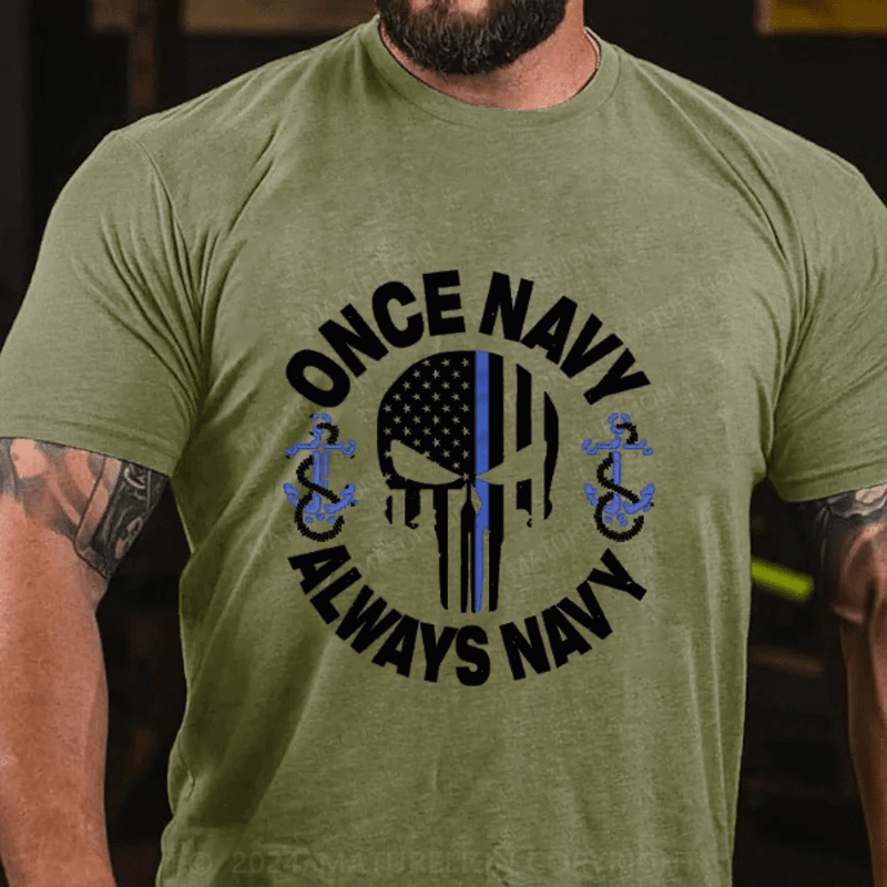 Maturelion Once Nacy Always Navy Cotton T-Shirts