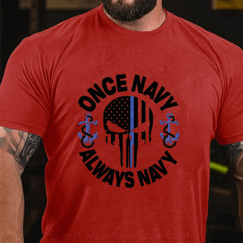 Maturelion Once Nacy Always Navy Cotton T-Shirts