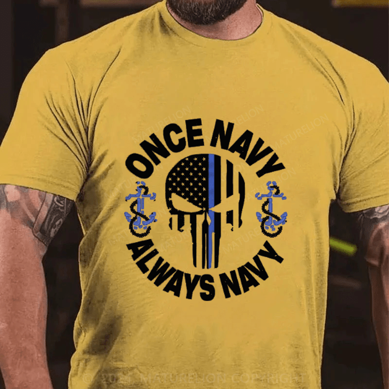 Maturelion Once Nacy Always Navy Cotton T-Shirts