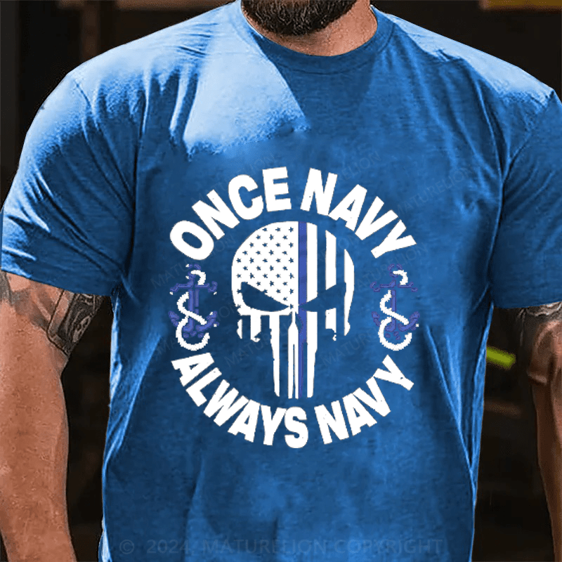 Maturelion Once Nacy Always Navy Cotton T-Shirts