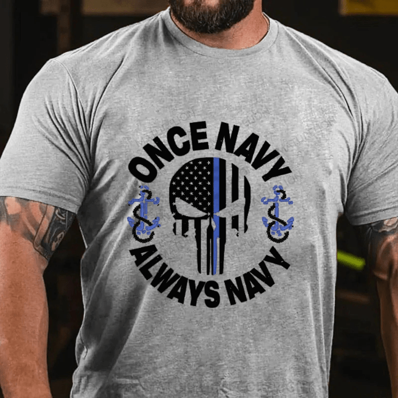 Maturelion Once Nacy Always Navy Cotton T-Shirts