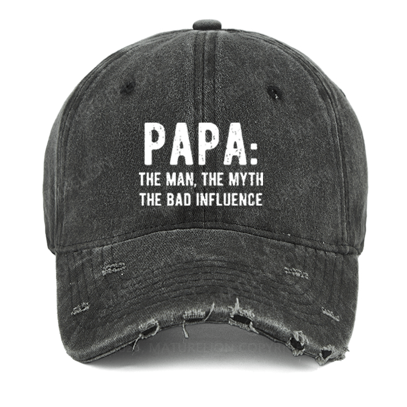 Maturelion Papa: The Man, The Myth The Bad Influence Washed Vintage Cap